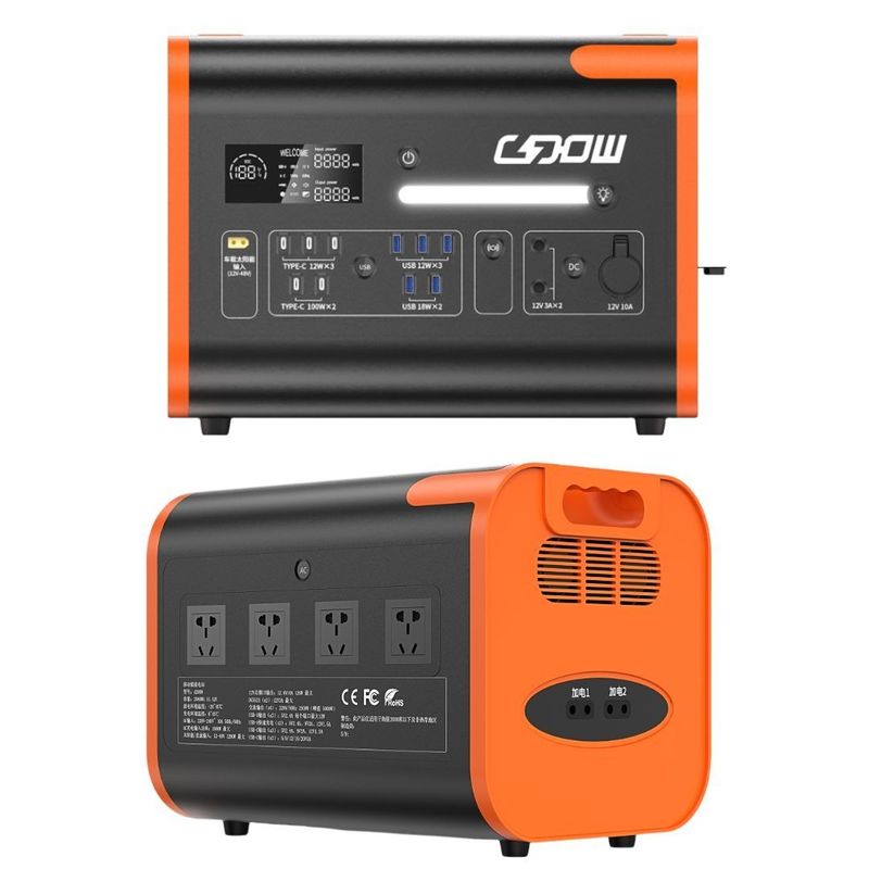 نارنجی سیاه 2200W/2048wh AC خالص موج سینوز ژنراتور خورشیدی نیروگاه برای کمپینگ