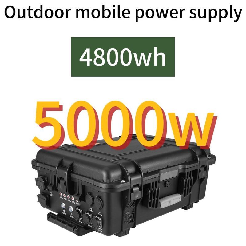 5000W/4800whlifepo4 ایستگاه انرژی خورشیدی و بادی قابل شارژ در فضای باز برای شارژ خودرو