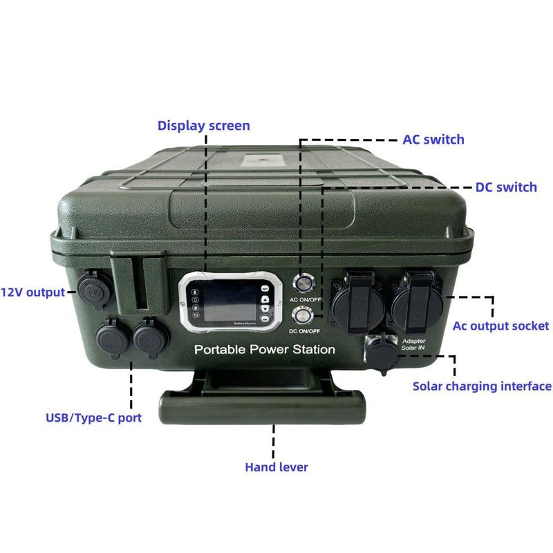 سیستم ذخیره سازی انرژی قابل حمل 6000W نیروگاه ژنراتور خورشیدی با خروجی AC / DC