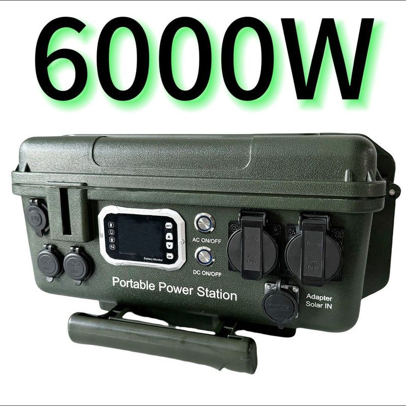 کنترل کننده MPPT 6000W/6048wh ایستگاه برق محمول AC/DC در فضای باز برای محصولات