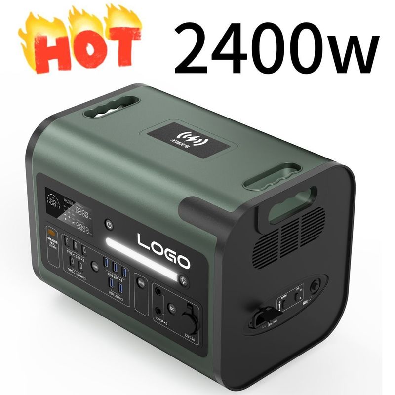 نیروگاه 2400 وات در فضای باز با نوع C قابل تنظیم و زمان شارژ 90 دقیقه ای